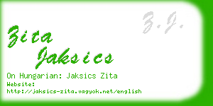 zita jaksics business card